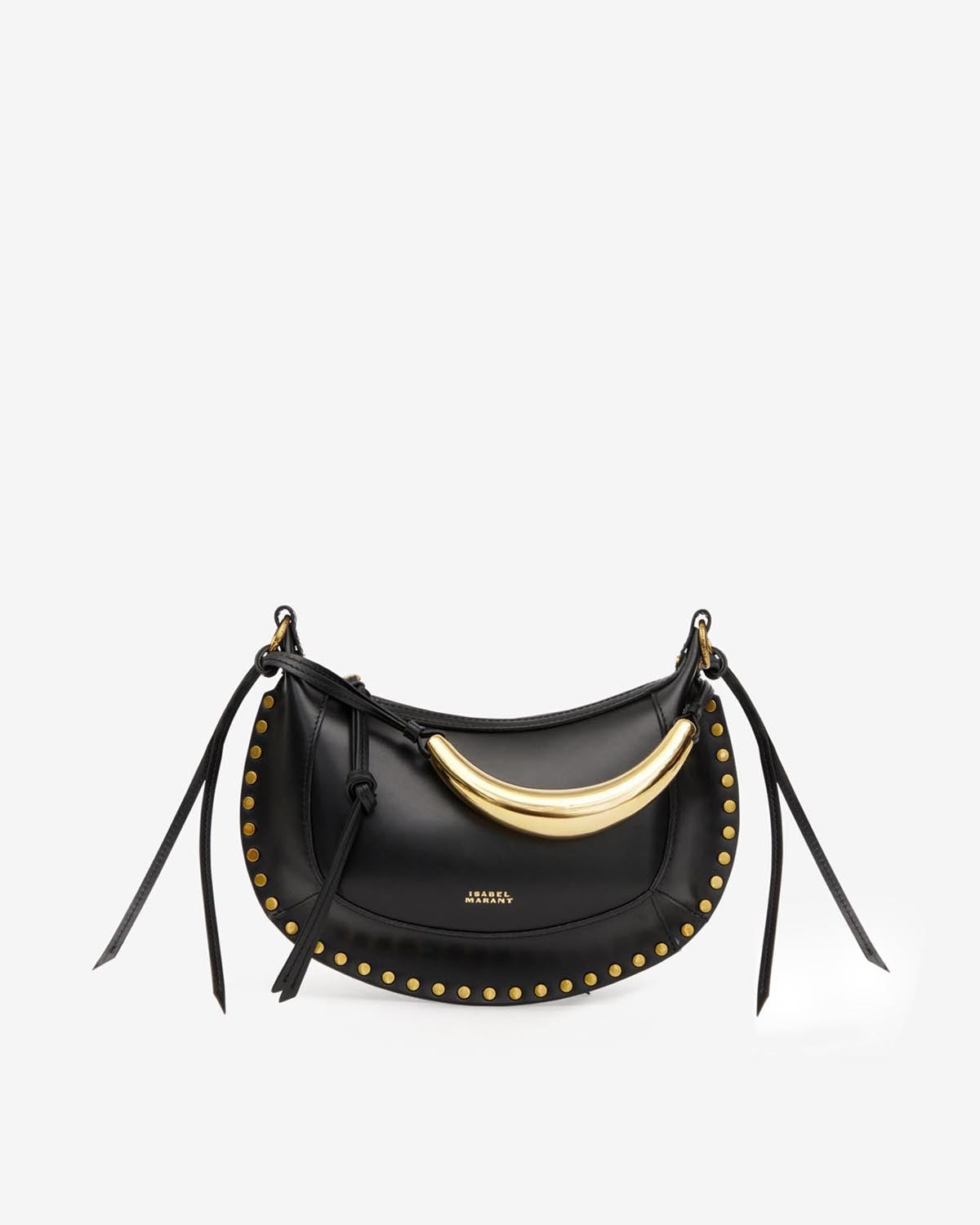 Oskan moon スエード ショルダーバッグ - Black and gold - Woman - 1
