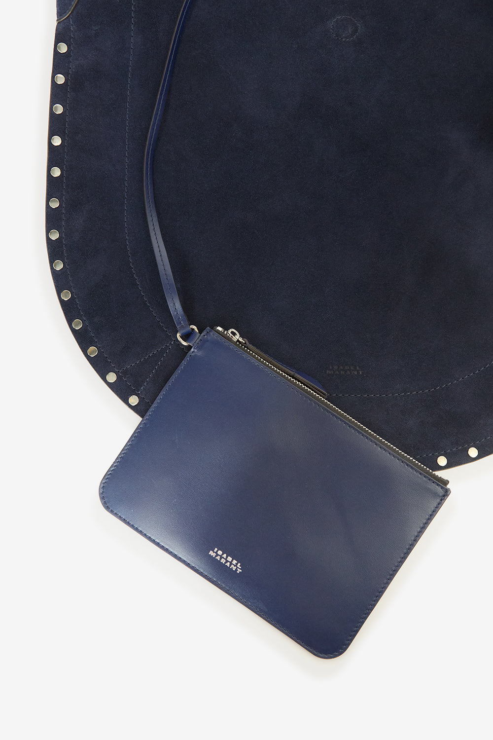 Borsetta oskan hobo soft zip in pelle di vitello scamosciata - Dark midnight - Woman - 3