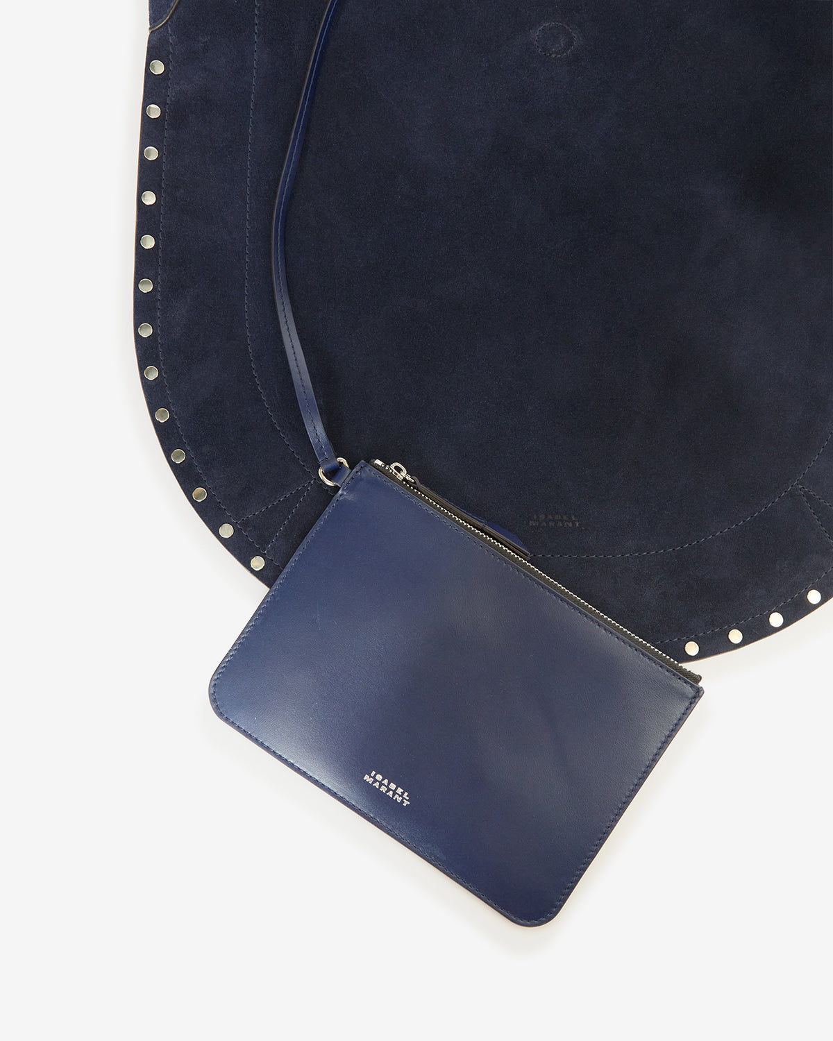 Borsetta oskan hobo soft zip in pelle di vitello scamosciata - Dark midnight - Woman - 2