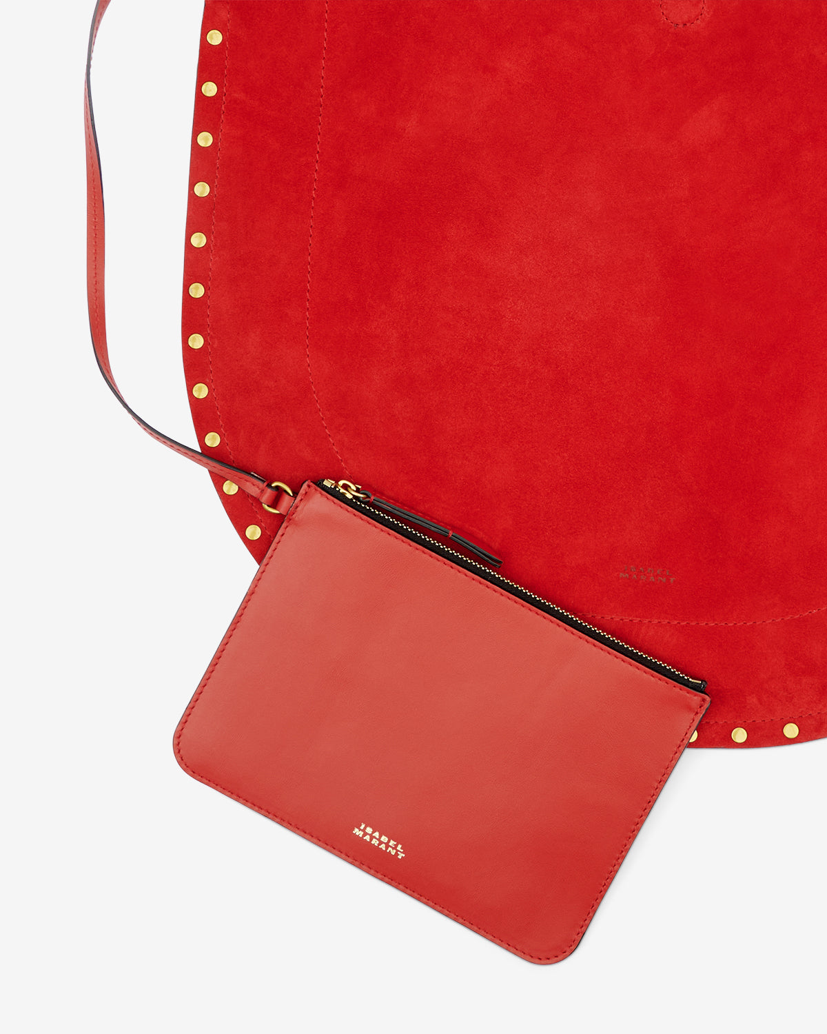 Oskan hobo soft suede calfskin leather bag - Scarlet red - Woman - 3