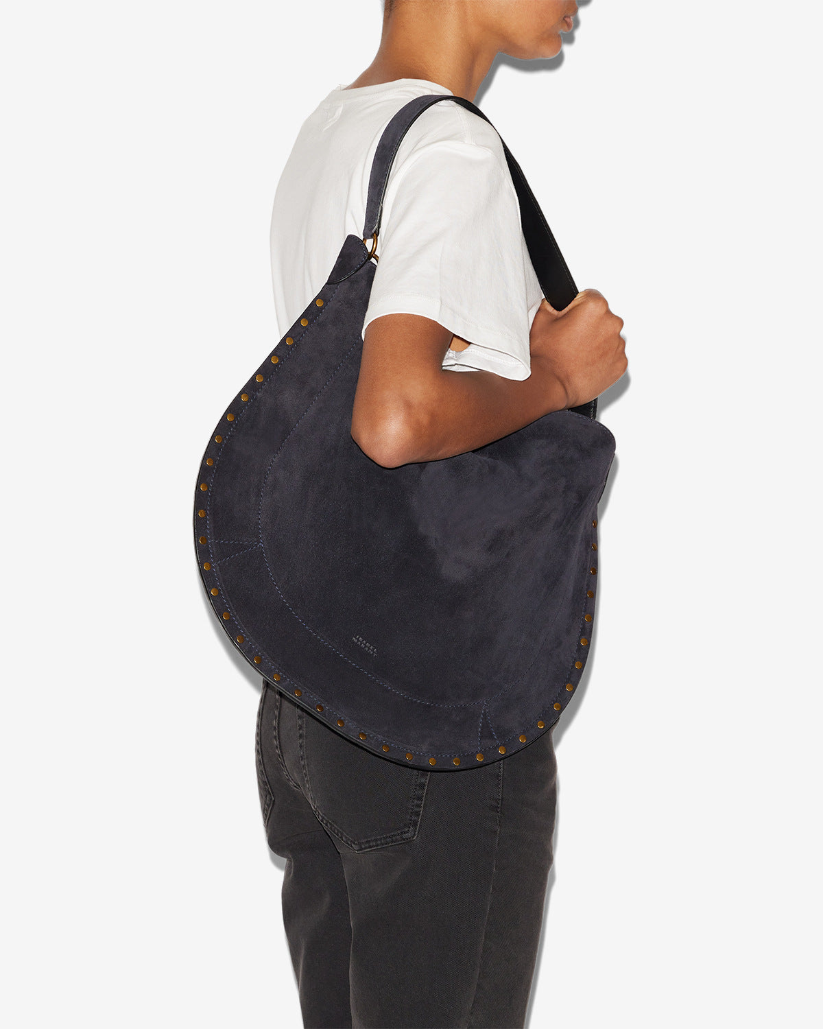 Tasche oskan hobo soft aus kalbs-veloursleder - Schwarz - Woman - 4