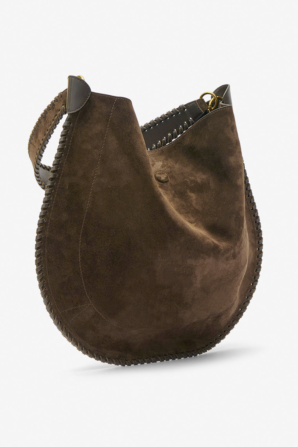 Oskan hobo soft suede calfskin leather bag - Bronze - Woman - 5