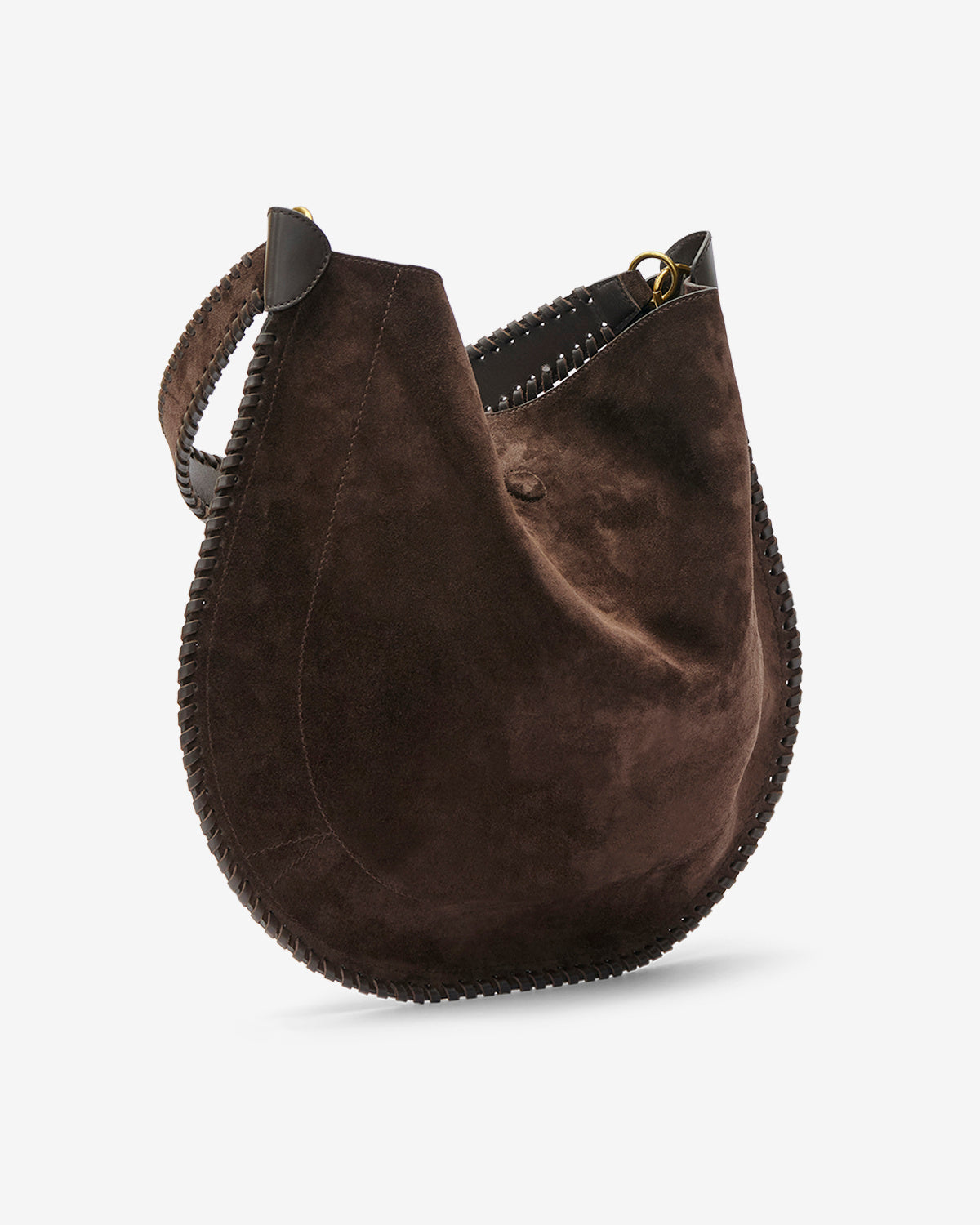 Sac oskan hobo soft en cuir velours - Café - Woman - 5