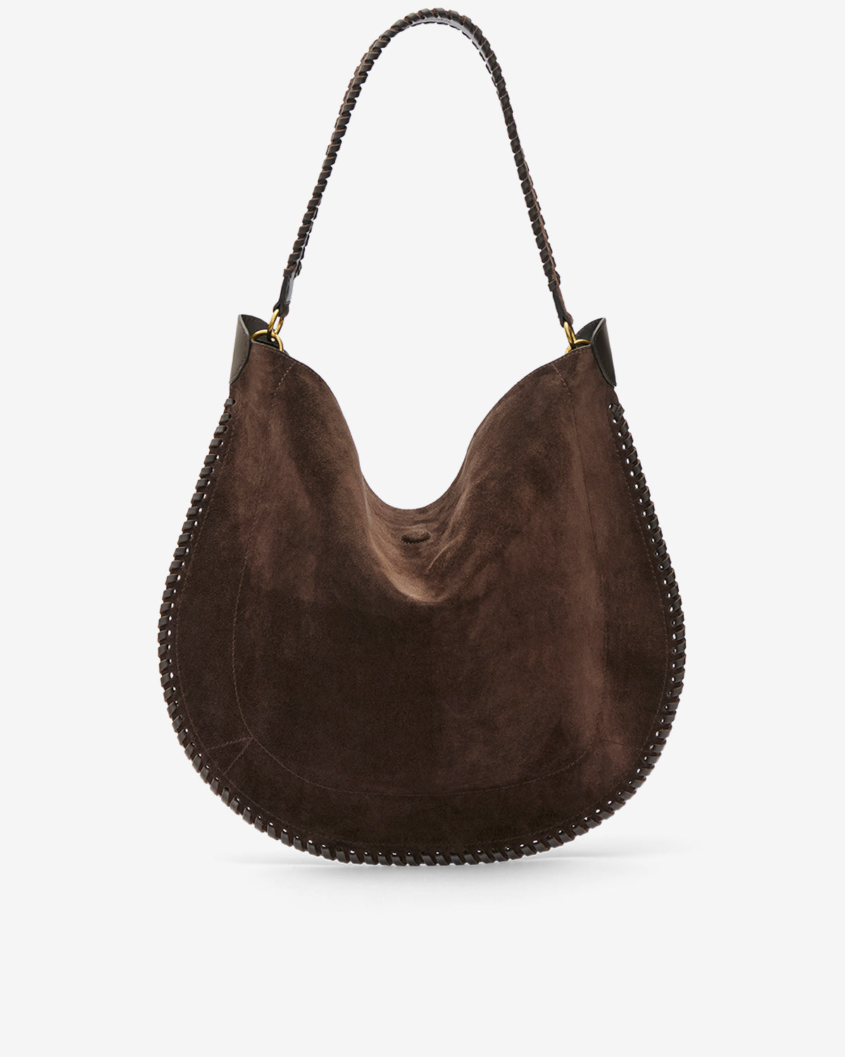 Sac oskan hobo soft en cuir velours - Café - Woman - 1