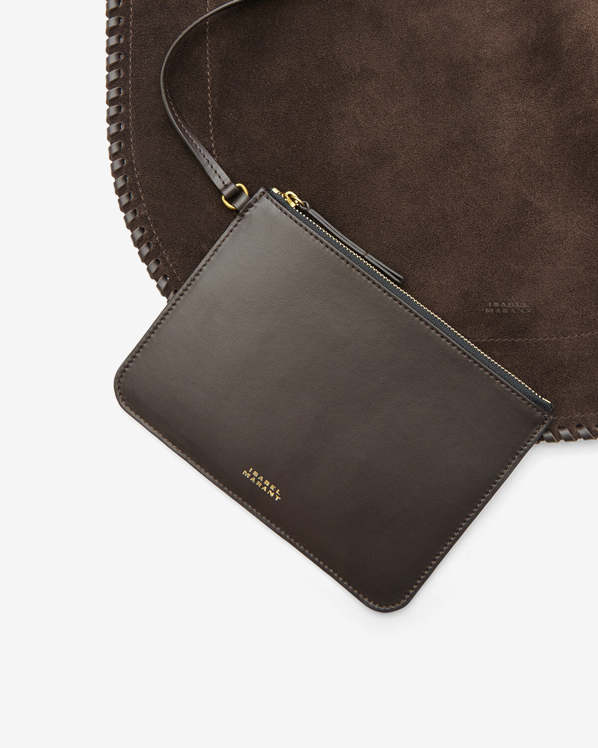 Sac oskan hobo soft en cuir velours - Café - Woman - 3