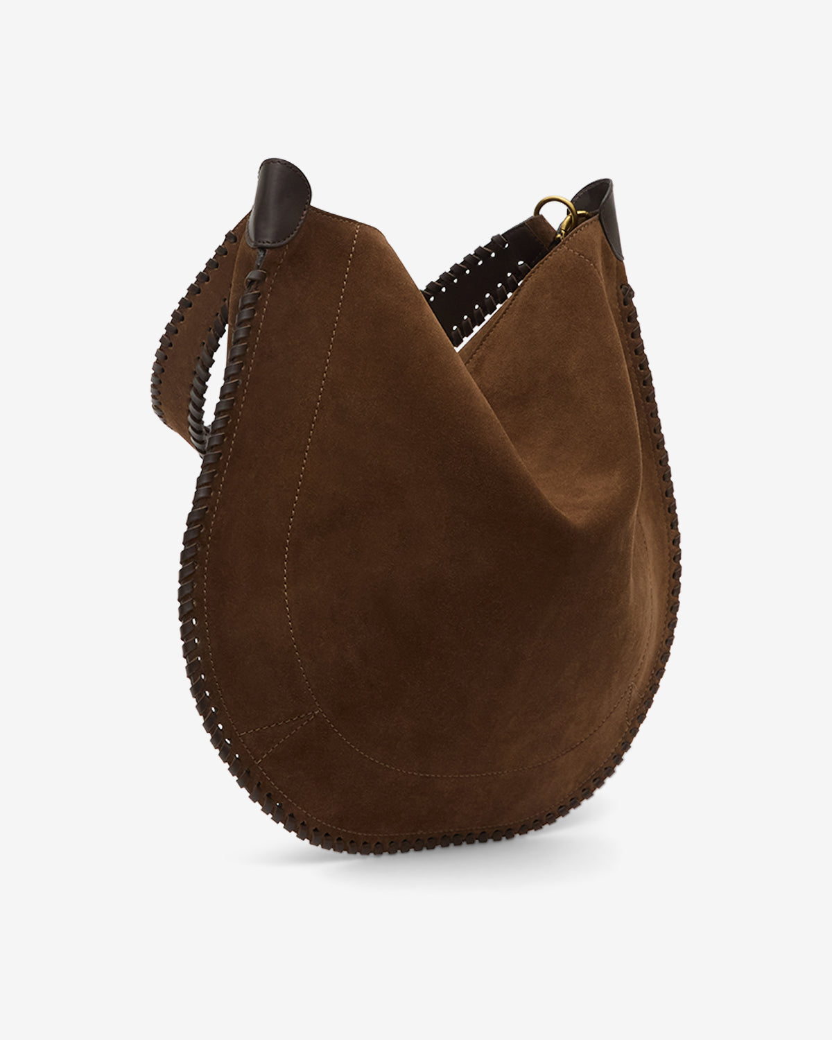 Bolso de piel de ante de becerro trenzada oskan hobo soft - Chocolate - Woman - 5