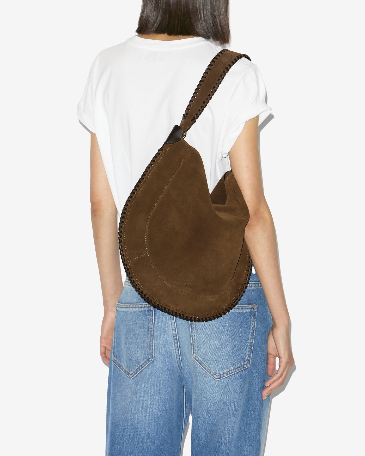 Bolso de piel de ante de becerro trenzada oskan hobo soft - Chocolate - Woman - 4