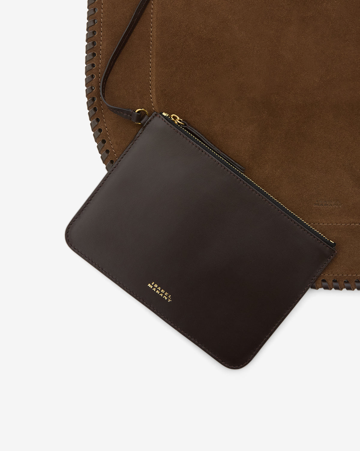 Bolso de piel de ante de becerro trenzada oskan hobo soft - Chocolate - Woman - 3