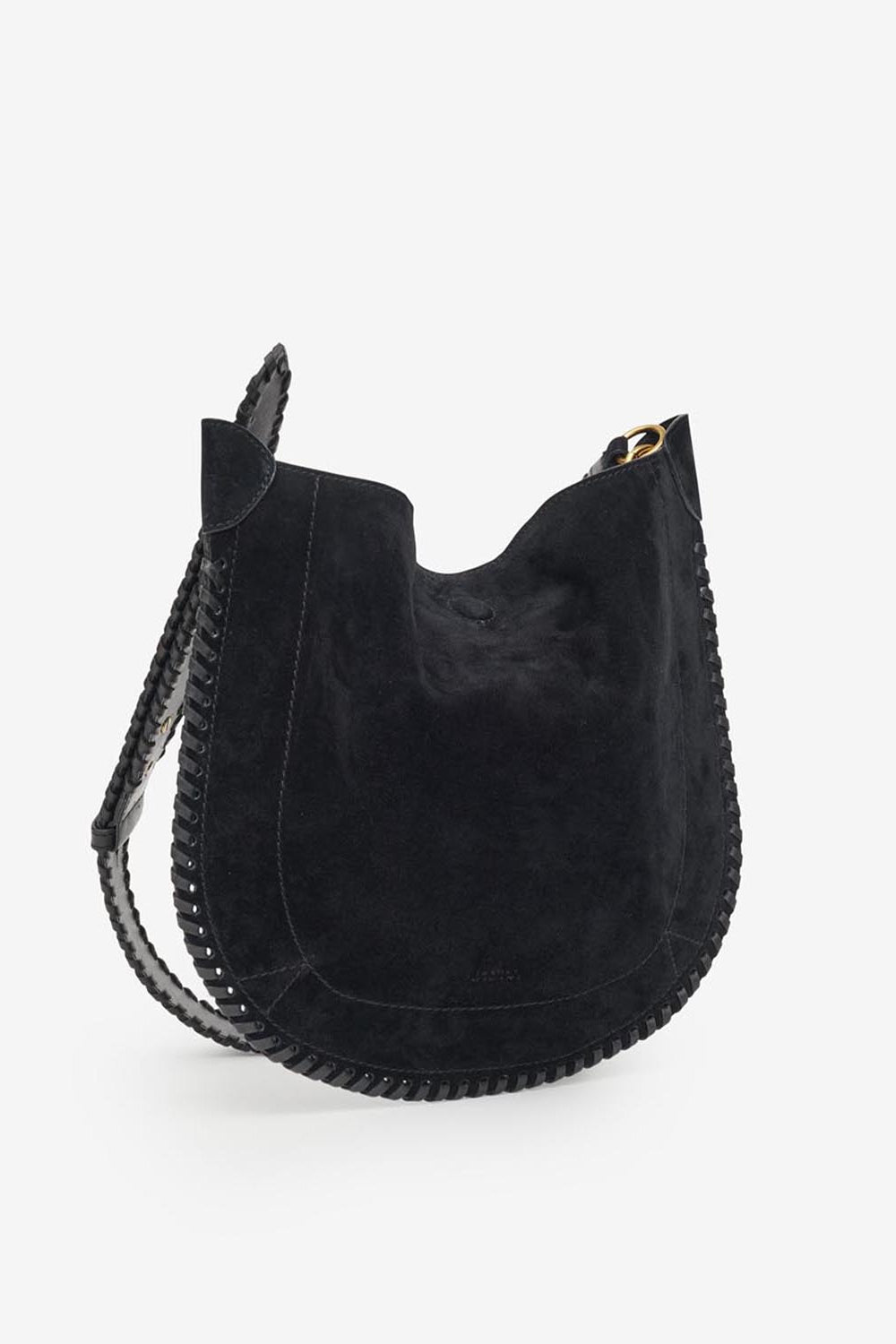 Borsa oskan soft in pelle di vitello scamosciata intrecciata - Nero - Woman - 3