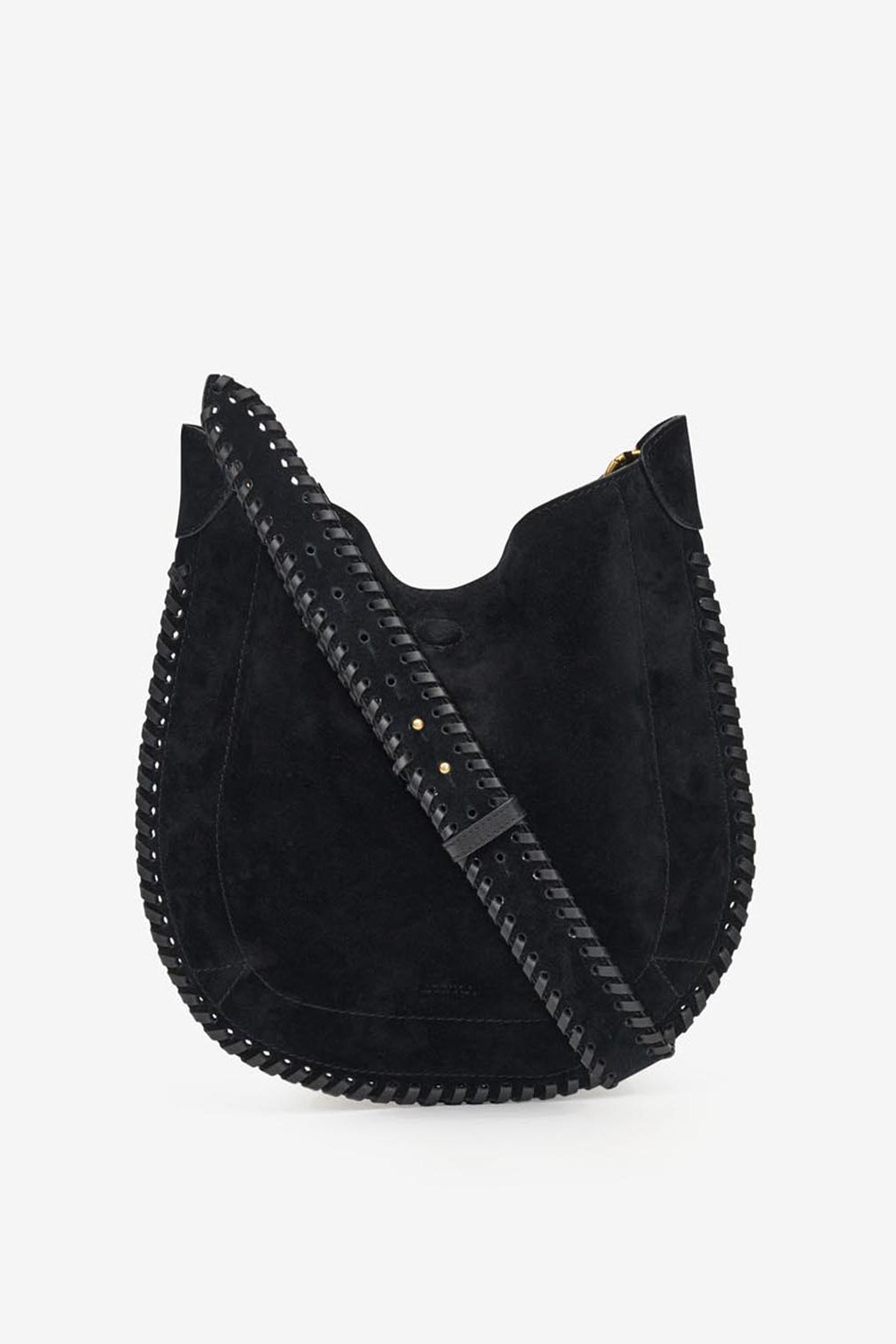 Borsa oskan soft in pelle di vitello scamosciata intrecciata - Nero - Woman - 1