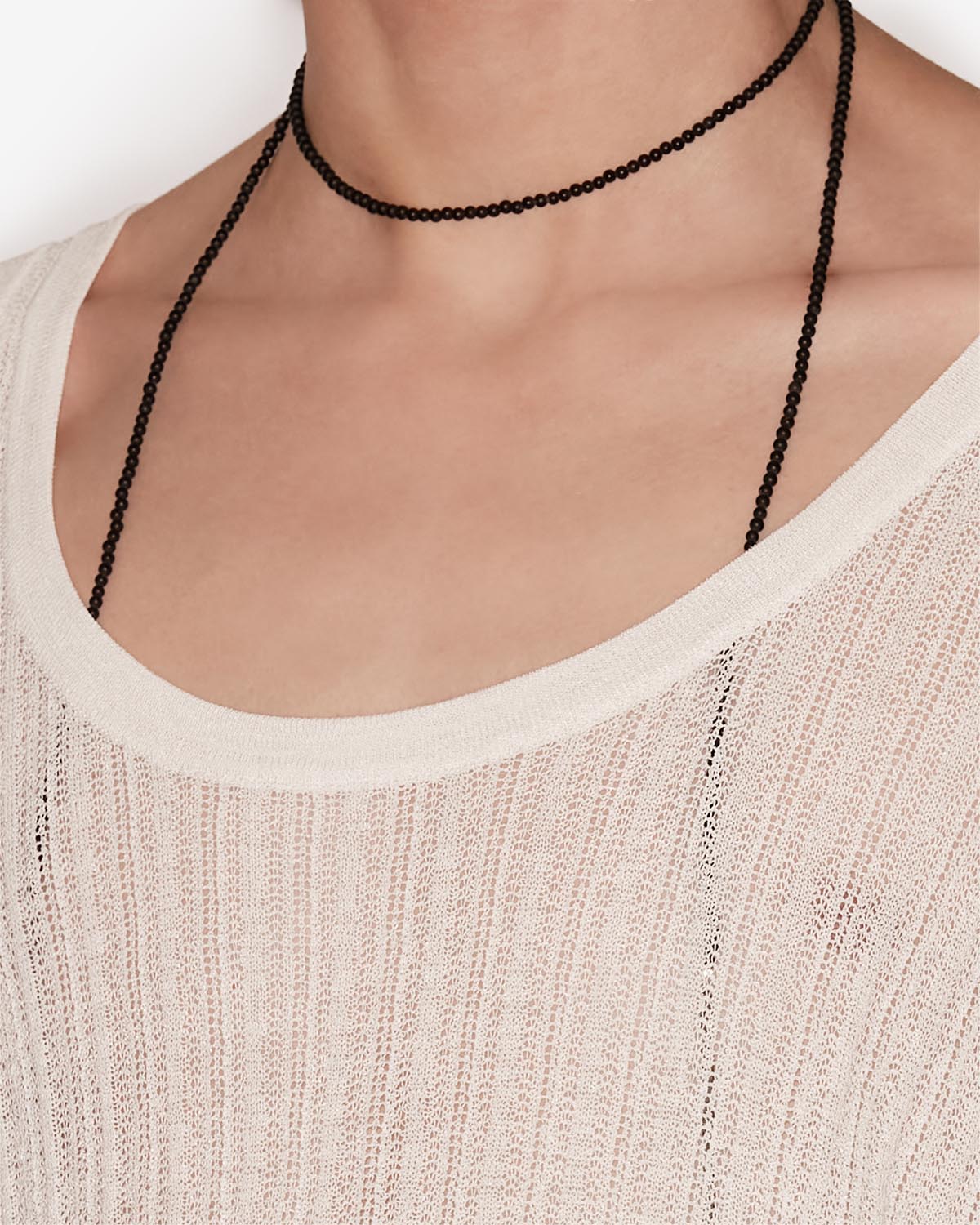 Top in maglia trasparente dan - Bianco - Man - 2