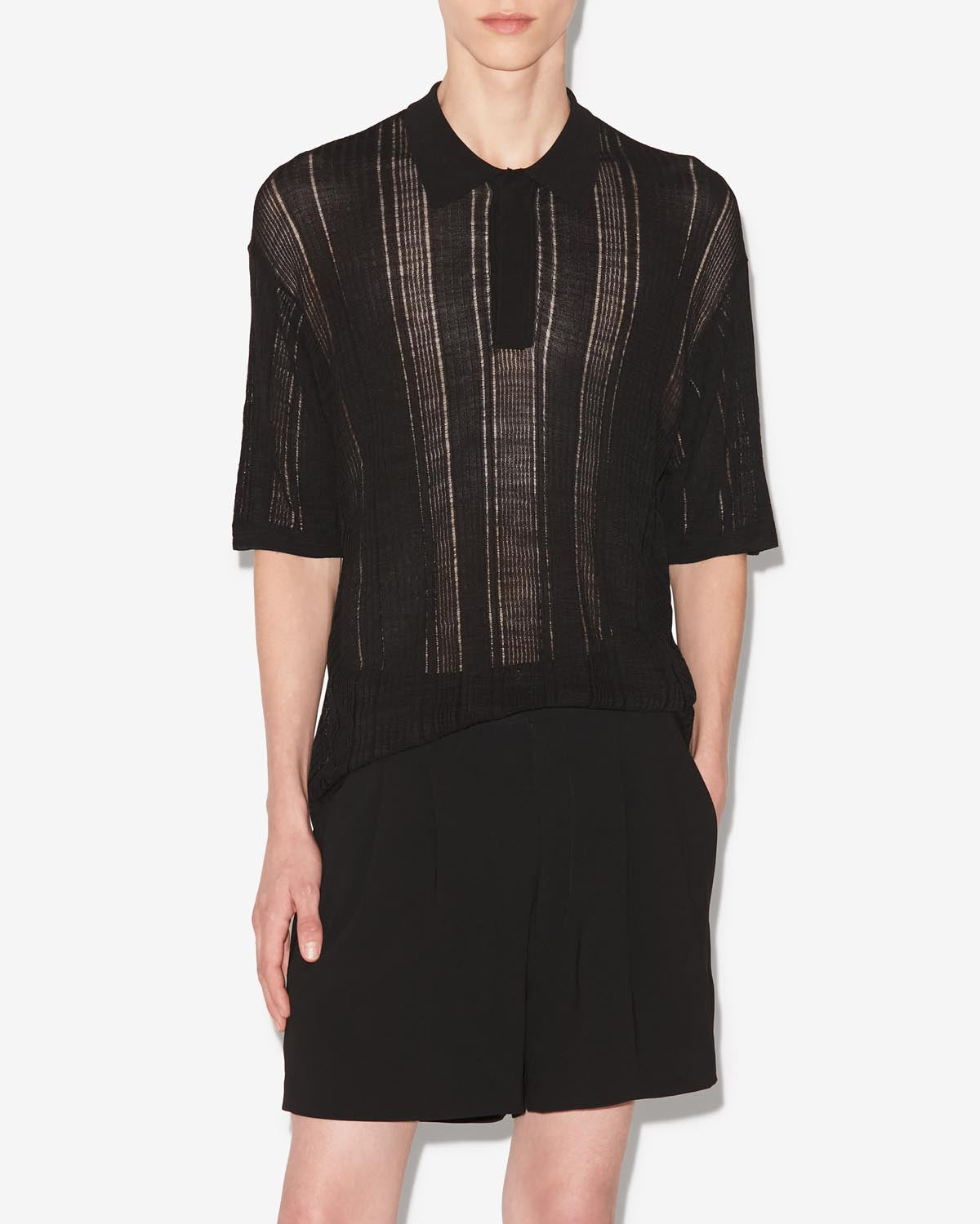 Dickens 니트 소재의 비치는 니트웨어 - 검은색 - Man - 3