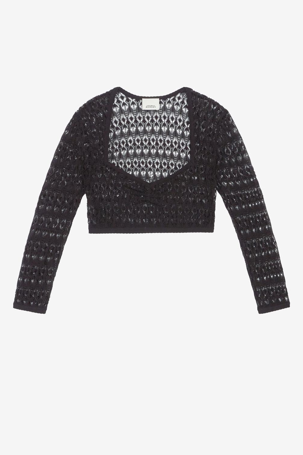 Jersey corto de punto calado paula - Negro - Woman - 1