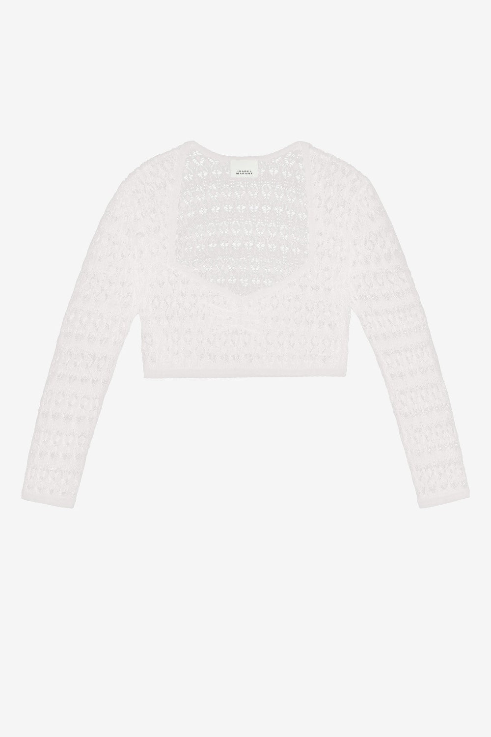 Paula short openwork knit sweater - White - Woman - 1