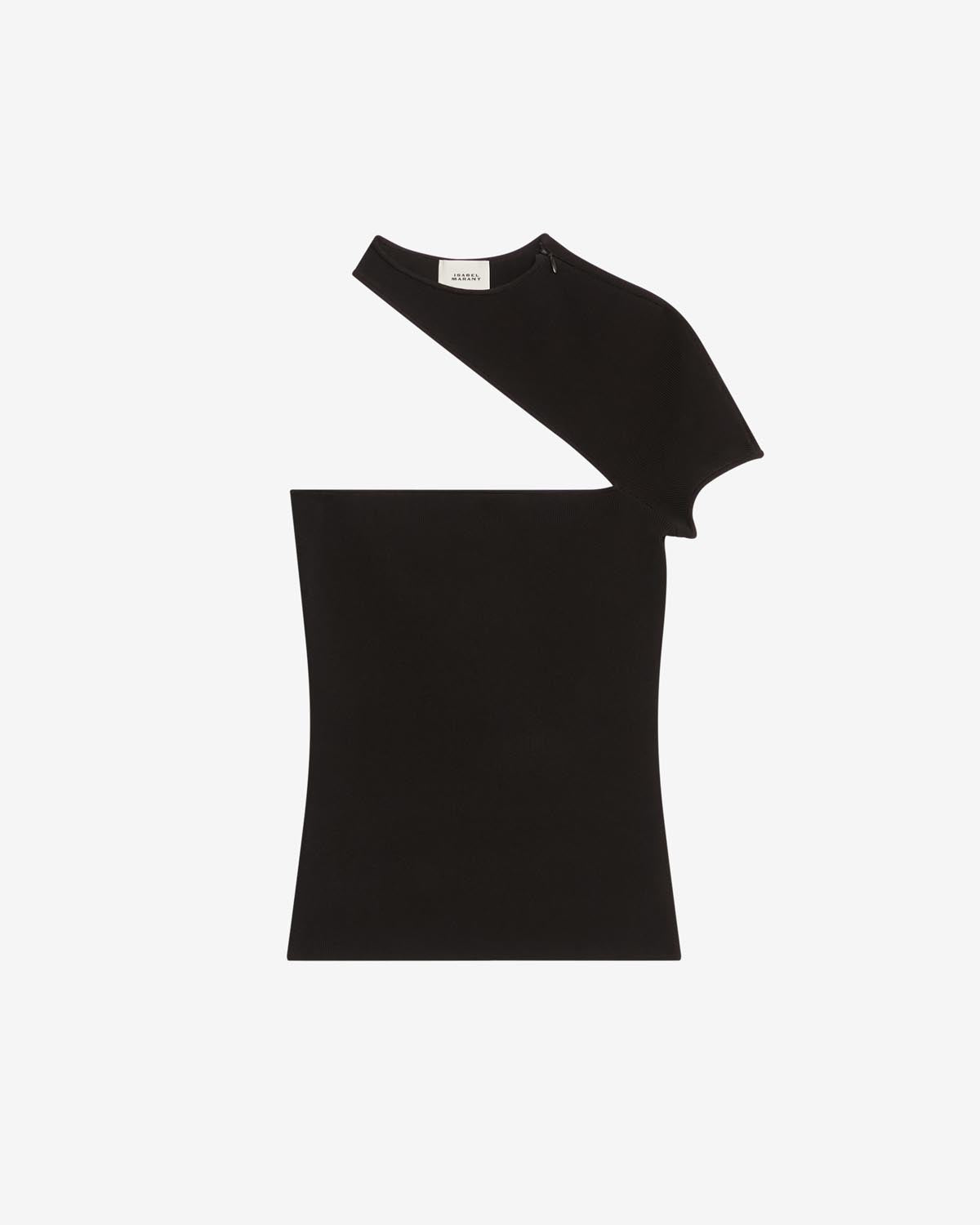 Osira asymmetrical jersey sweater - Black - Woman - 5