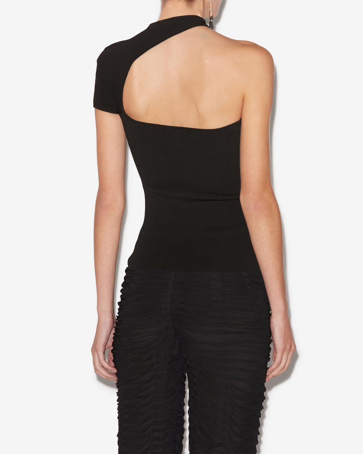 Osira asymmetrical jersey sweater - Black - Woman - 4