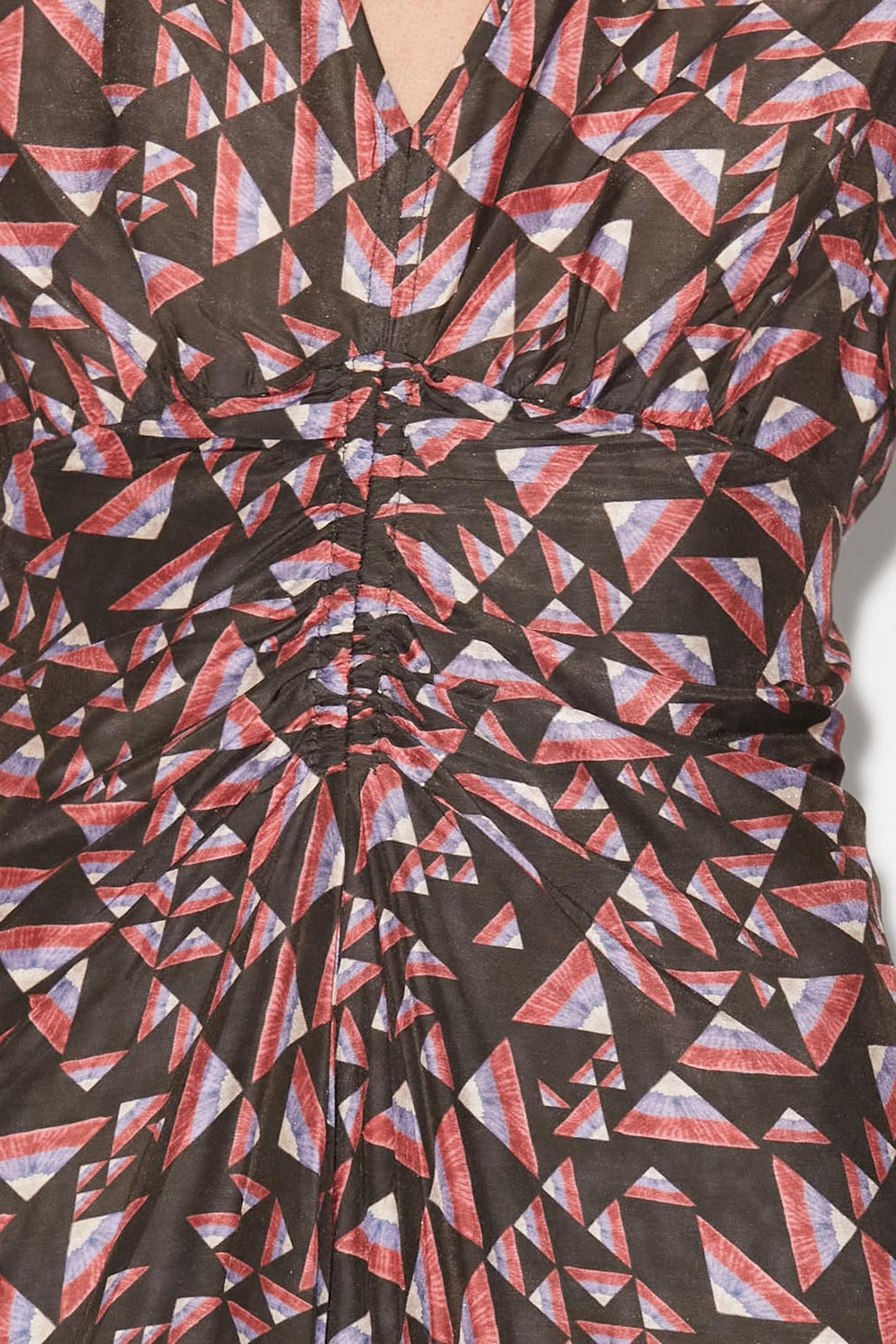 Abito midi in misto seta stampato albini - Black-multicolor - Woman - 3