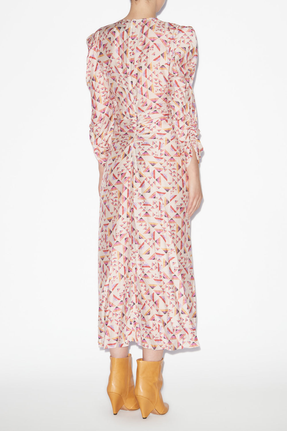 Albini プリント入り シルク混 ミディドレス - Ecru-multicolore - Woman - 4