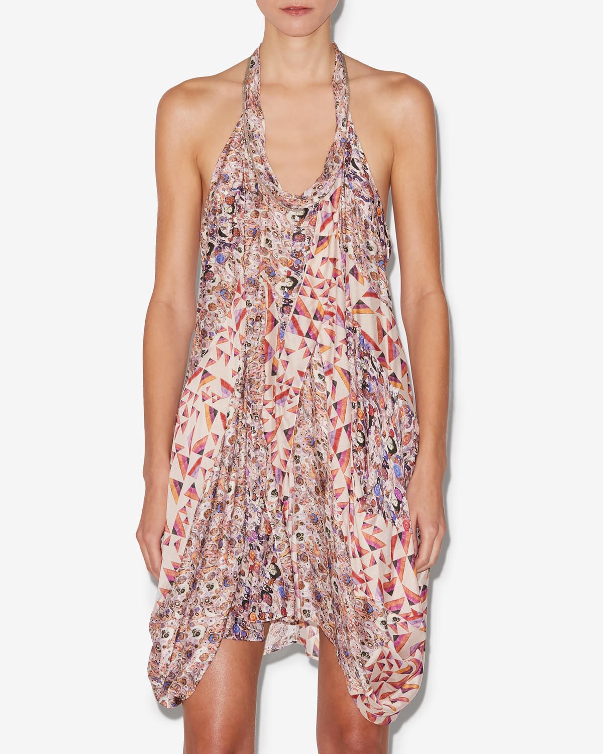 Lisandre 프린트 미니 드레스 - 에크루 - Woman - 3