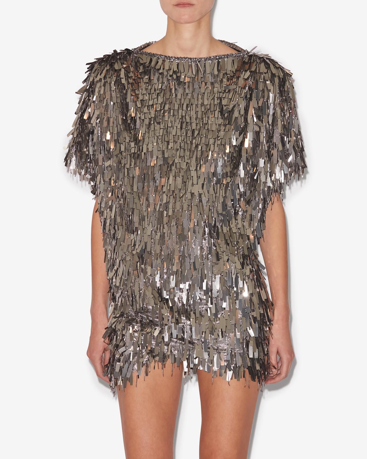 Abito corto con paillettes carla - Argento - Woman - 3