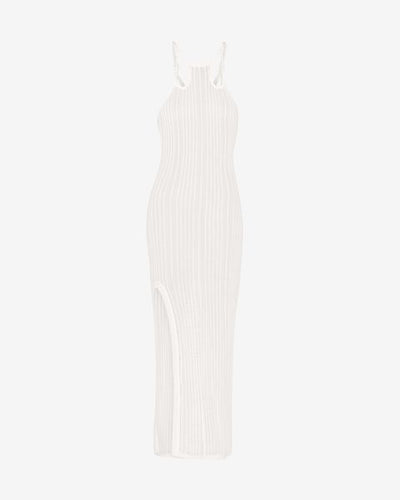 Deborah long slit dress - White - Woman - 5