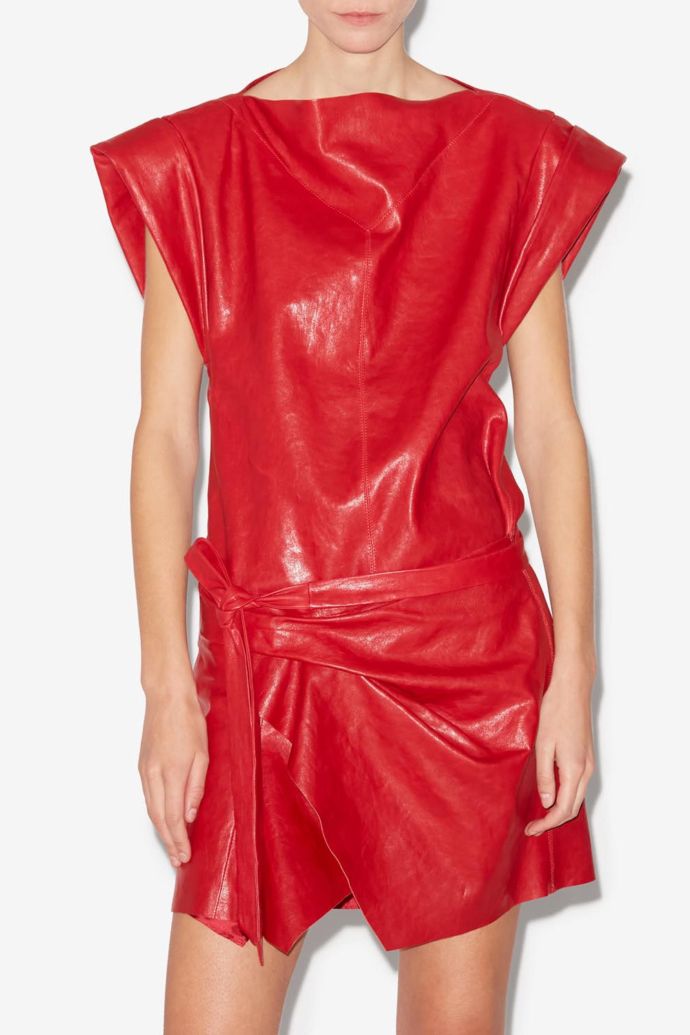 Vestido corto asimétrico bernadette - Scarlet red - Woman - 4