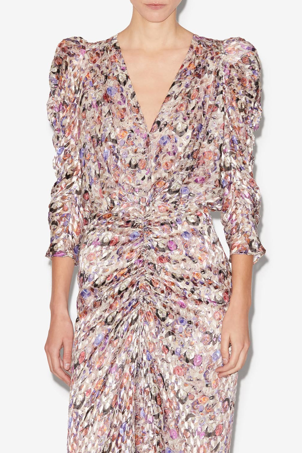 Abito midi in velluto nemil - Ecru - Woman - 4