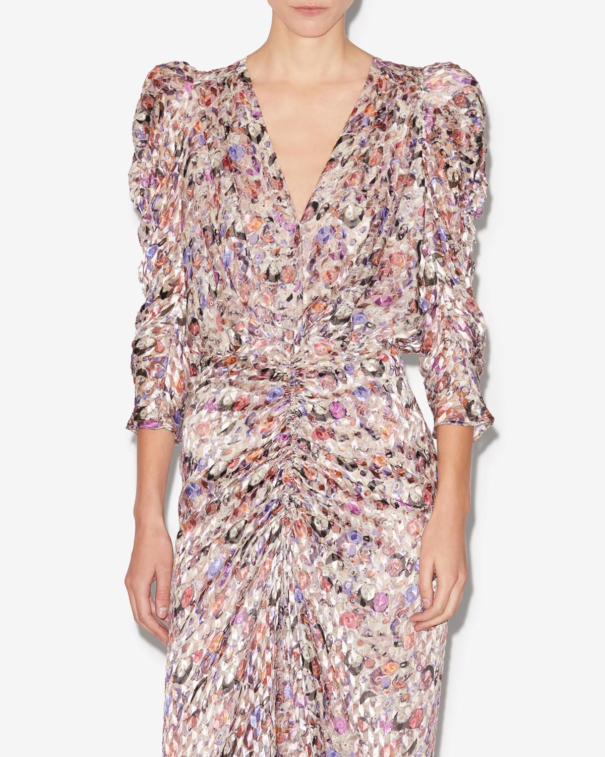 Abito midi in velluto nemil - Ecru - Woman - 3