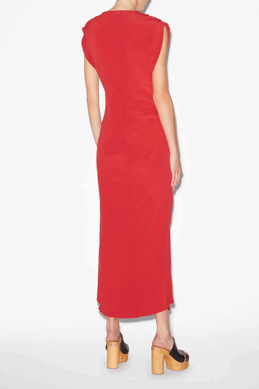 Vestido largo de manga corta kidena - Scarlet red - Woman - 5