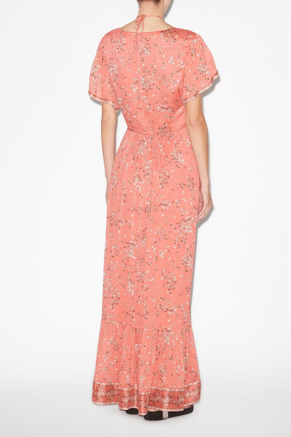 Agathe long printed dress - Shell pink - Woman - 5