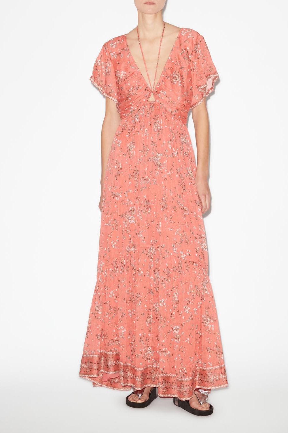 Agathe long printed dress - Shell pink - Woman - 2