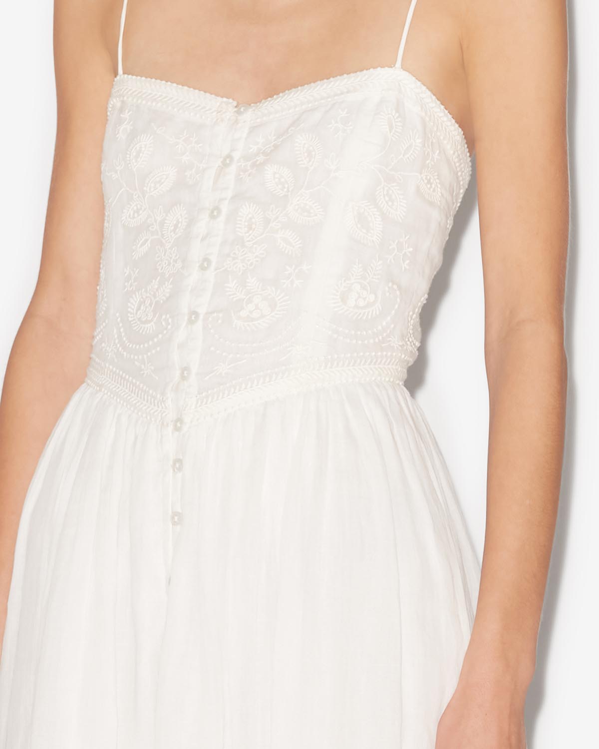 Robe longue brodée erika - Blanc - Woman - 2