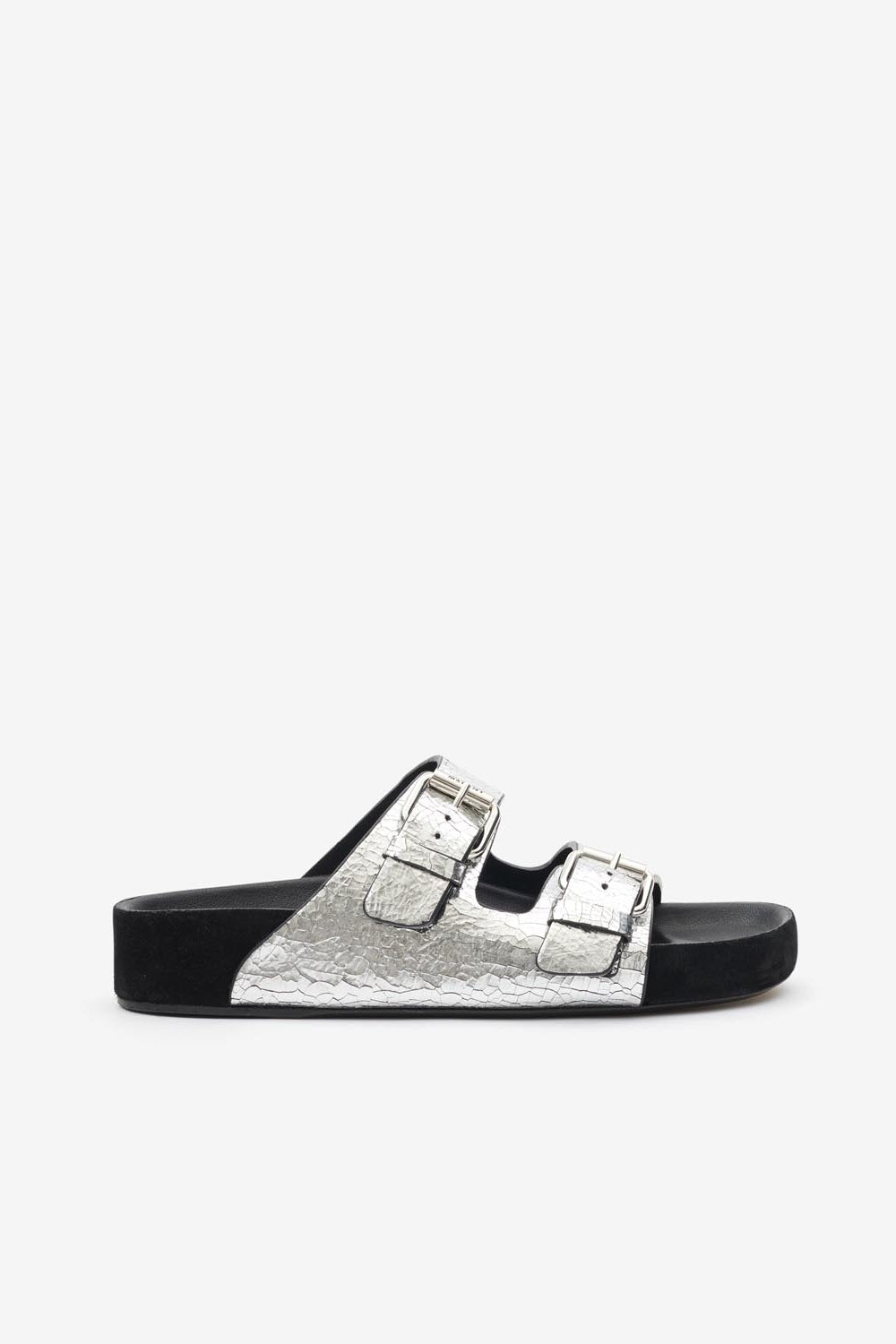 Lennyo 가죽 소재의 오픈 샌들 - 은 - Woman - 1