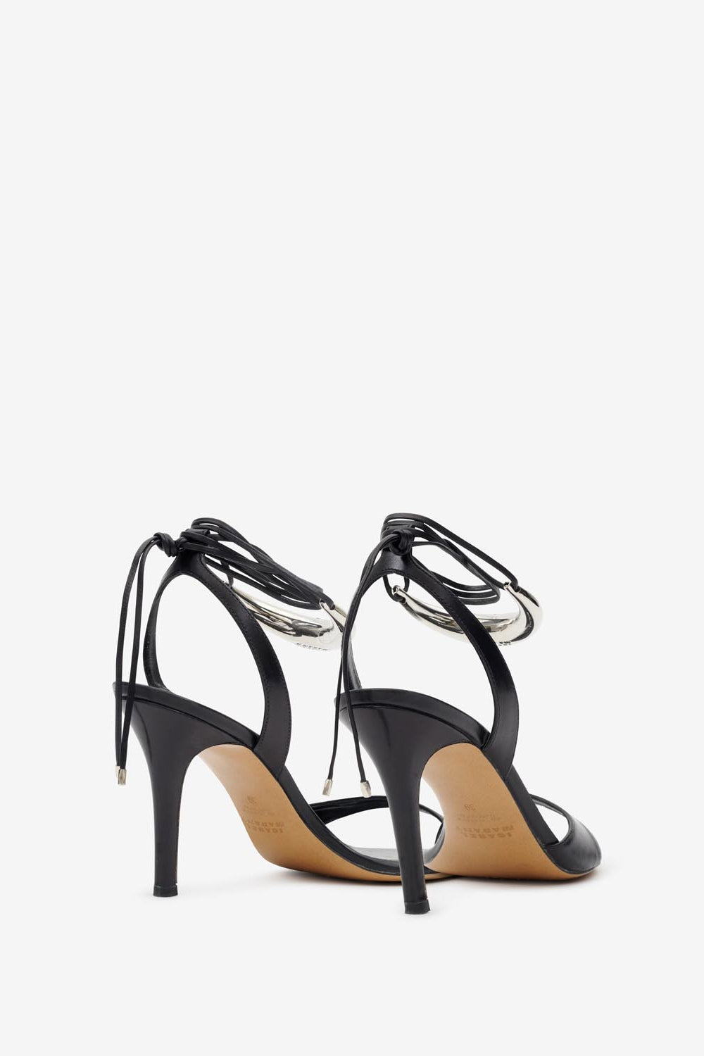 Sandali in pelle con tacco alto yluan - Black and silver - Woman - 2