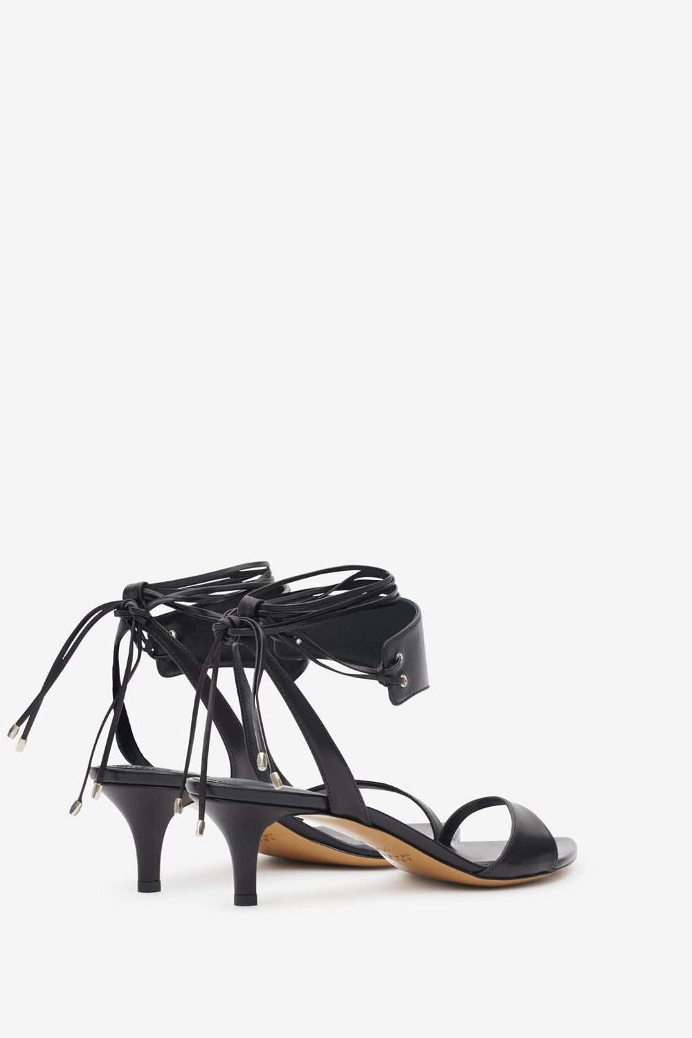 Sandales à talons moyens en cuir arson - Noir - Woman - 2