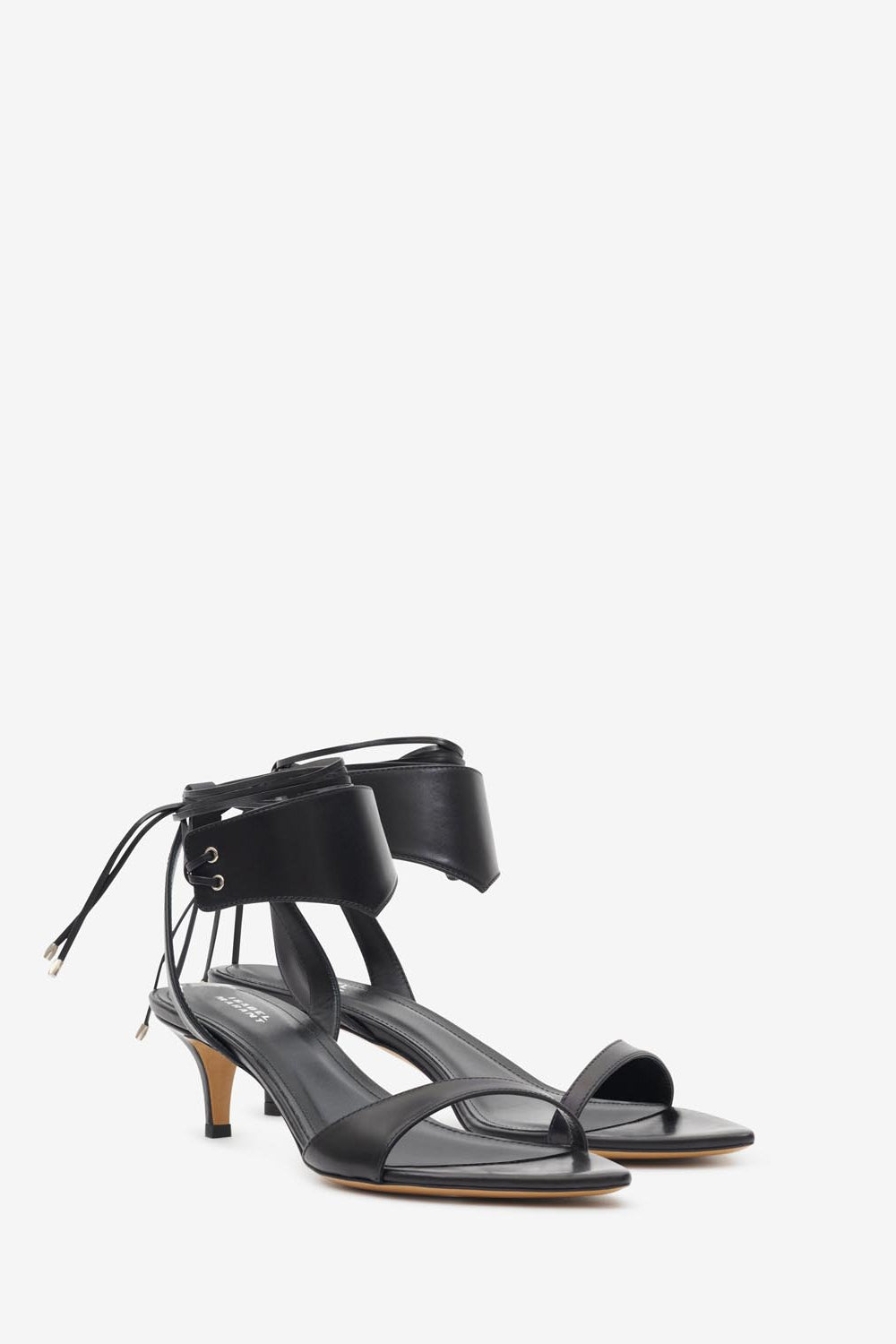 Sandales à talons moyens en cuir arson - Noir - Woman - 3