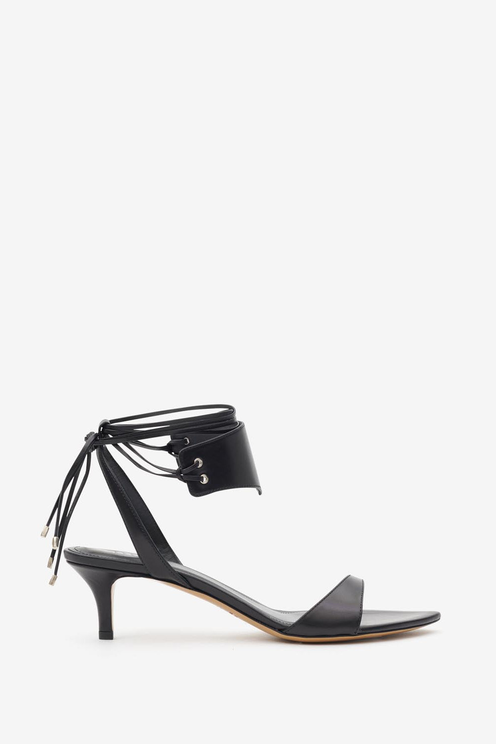 Sandales à talons moyens en cuir arson - Noir - Woman - 1
