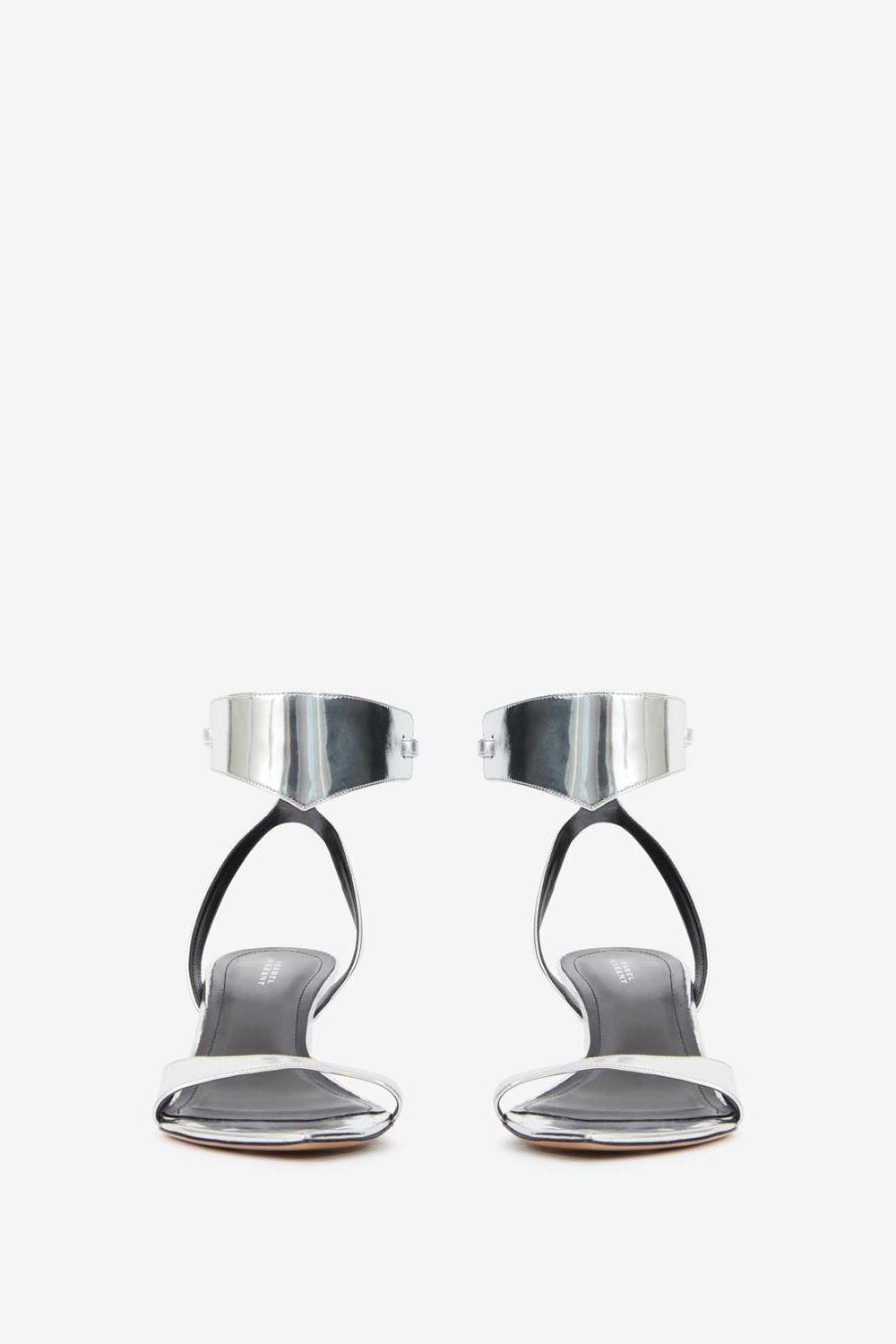 Arson 가죽 소재의 미드힐 샌들 - 은 - Woman - 4