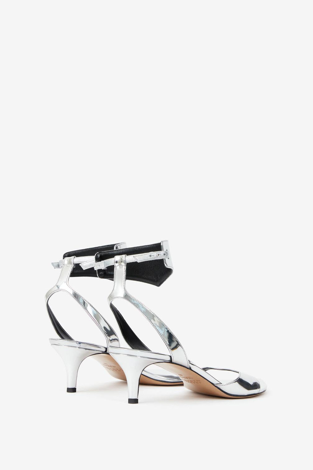 Arson 가죽 소재의 미드힐 샌들 - 은 - Woman - 2