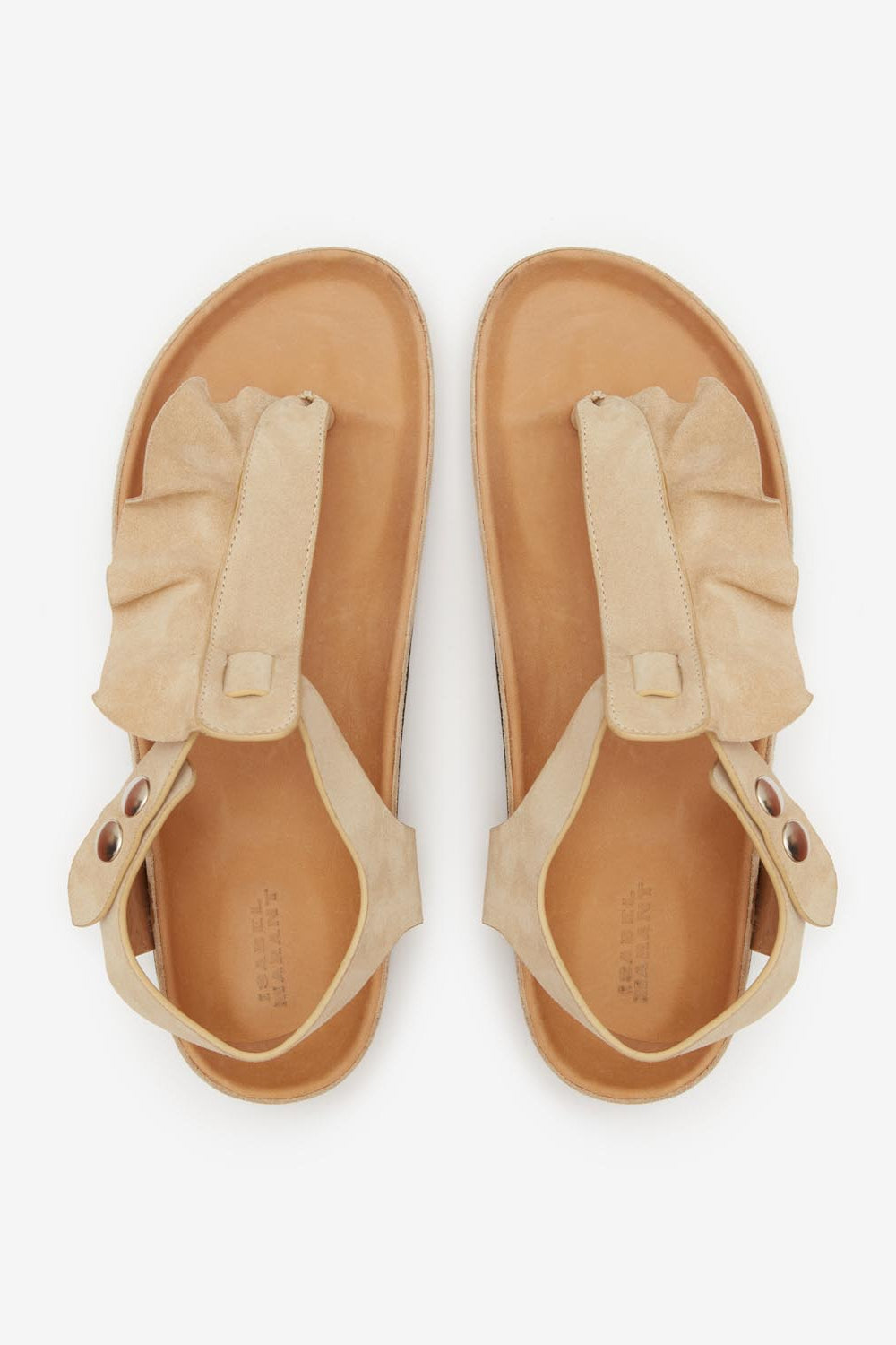 Sandalia plana de piel isela - Toffee - Woman - 3