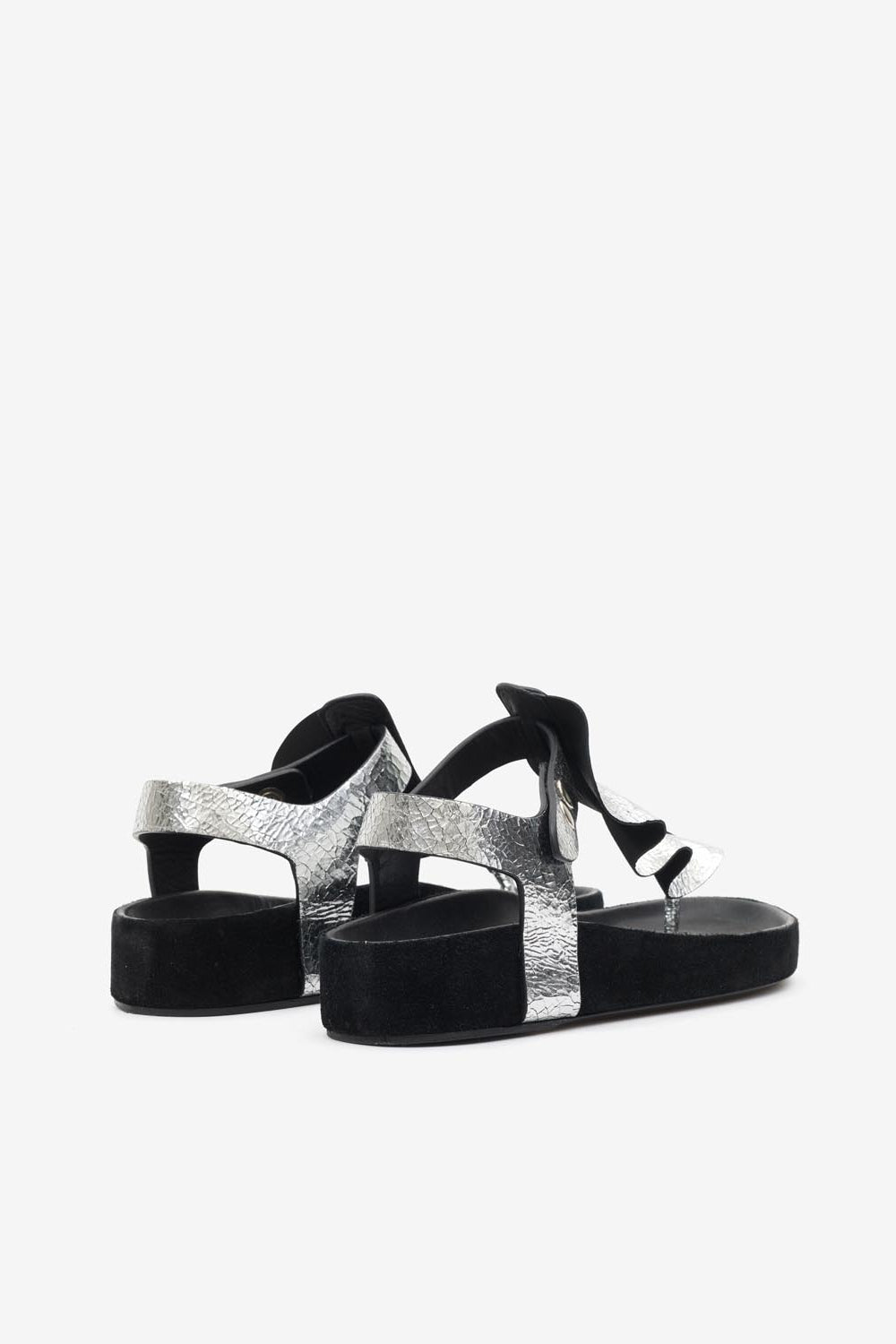 Sandali flat in pelle isela - Argento - Woman - 2