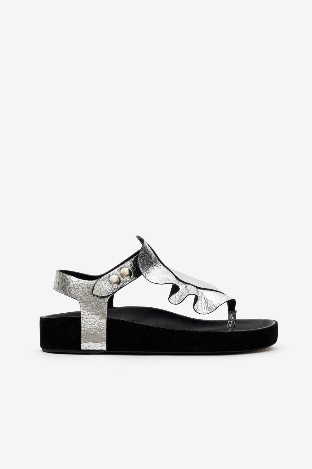 Sandali flat in pelle isela - Argento - Woman - 1
