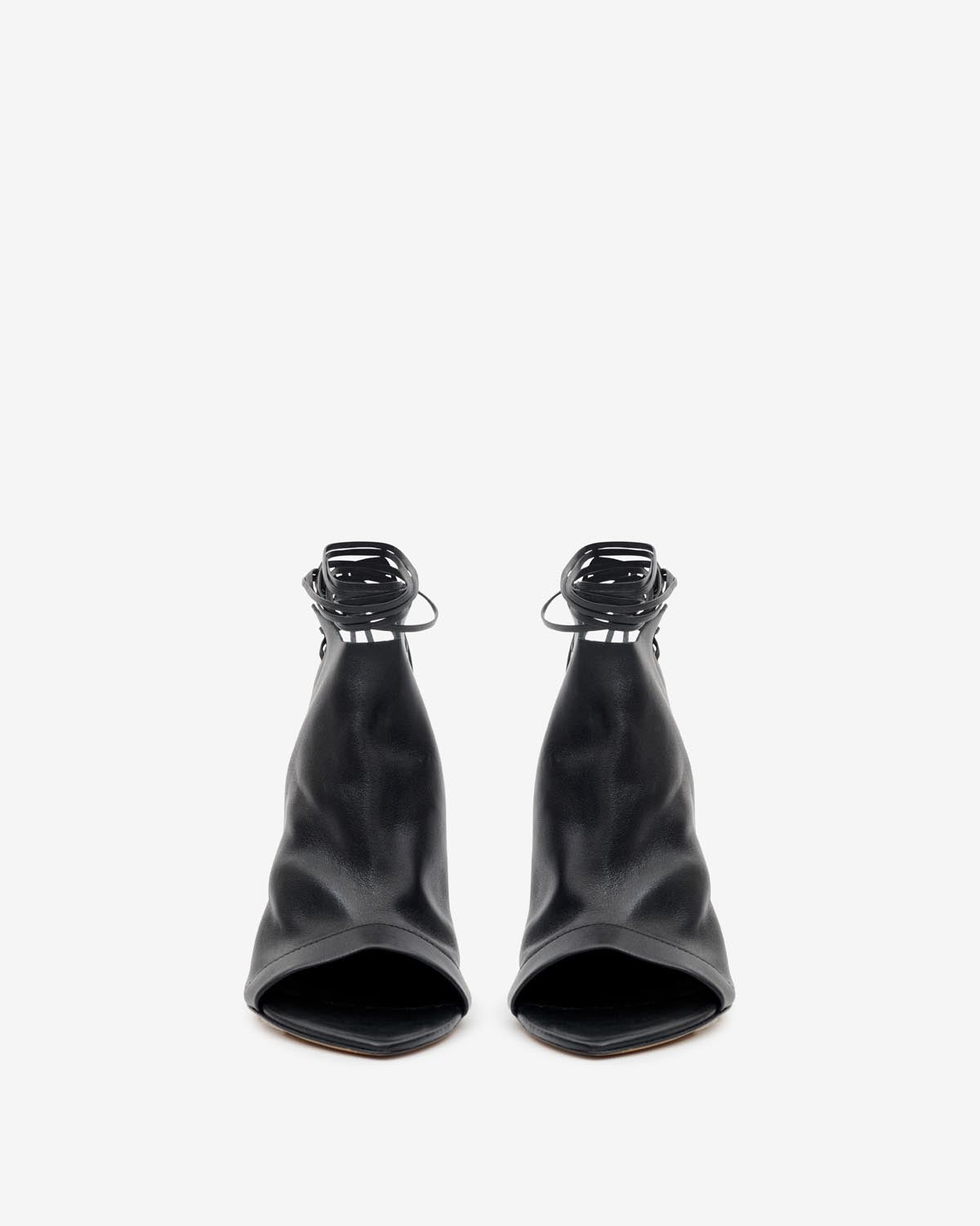 Dulsy 가죽 소재의 하이힐 샌들 - 검은색 - Woman - 4
