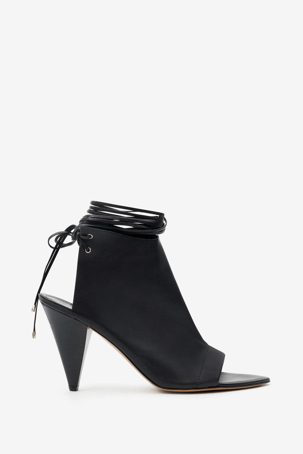 Sandalia de tacón en piel dulsy - Negro - Woman - 1