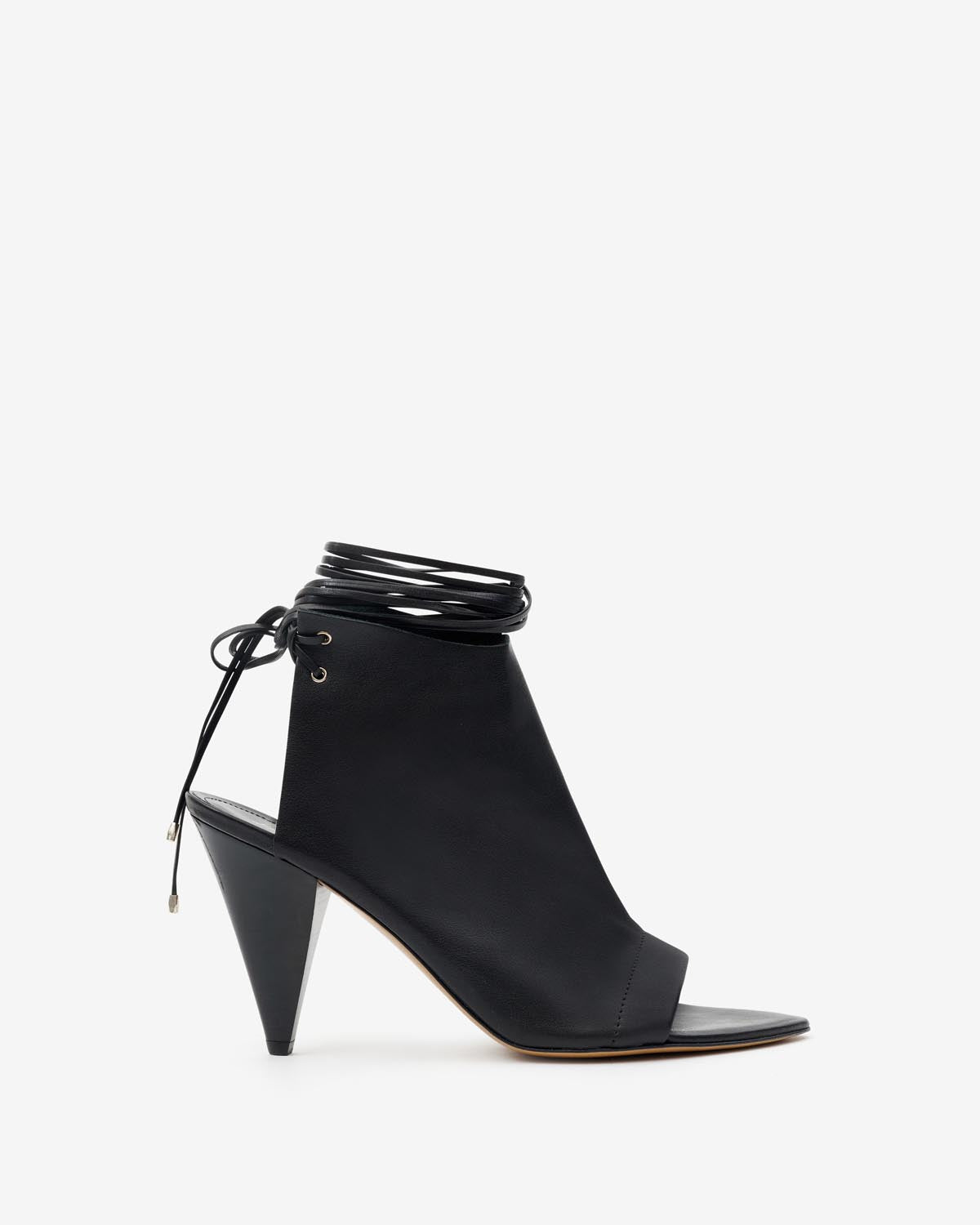 Dulsy 가죽 소재의 하이힐 샌들 - 검은색 - Woman - 1