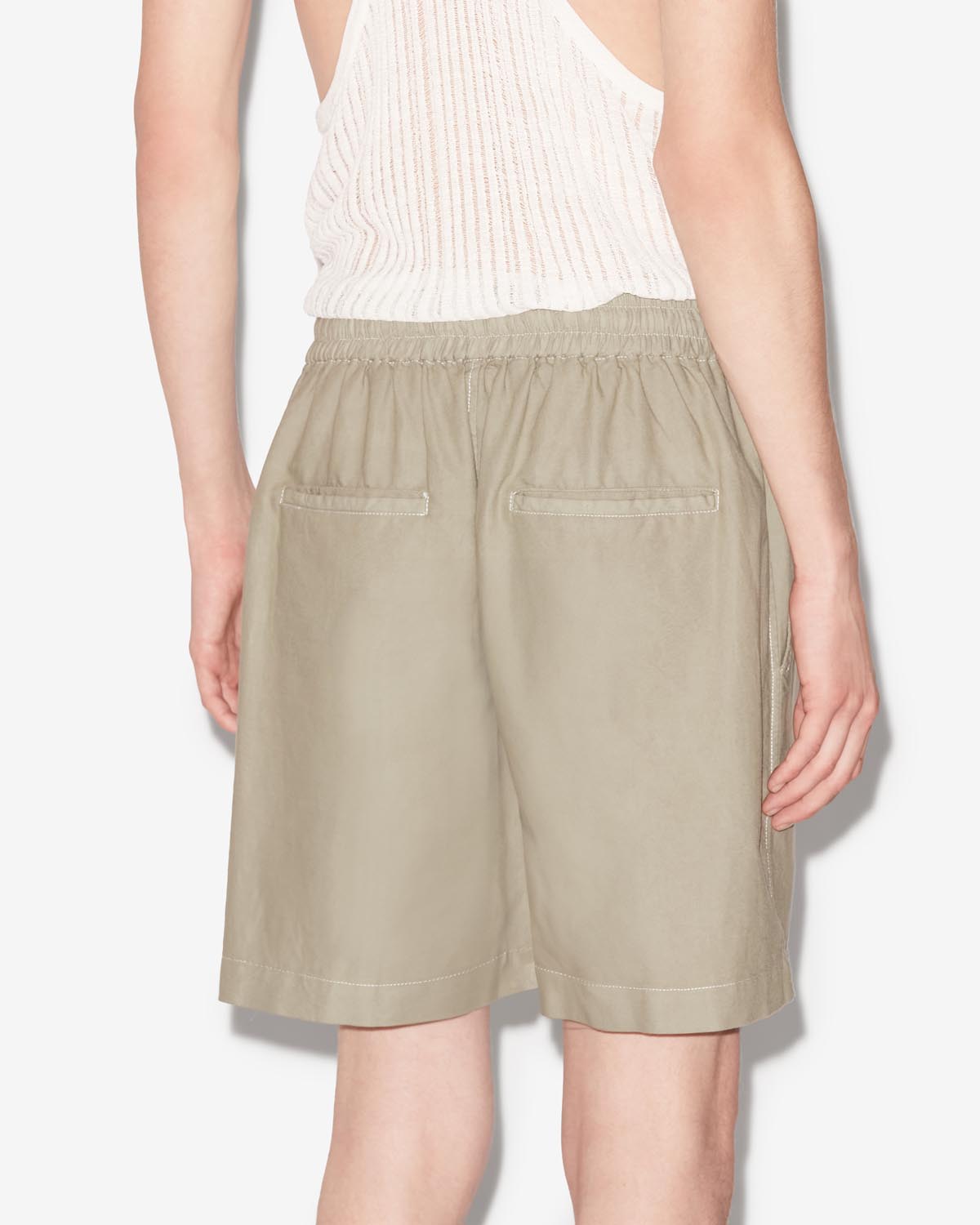 Vataya 면 소재의 쇼츠 - 카키색 옷감 - Man - 4