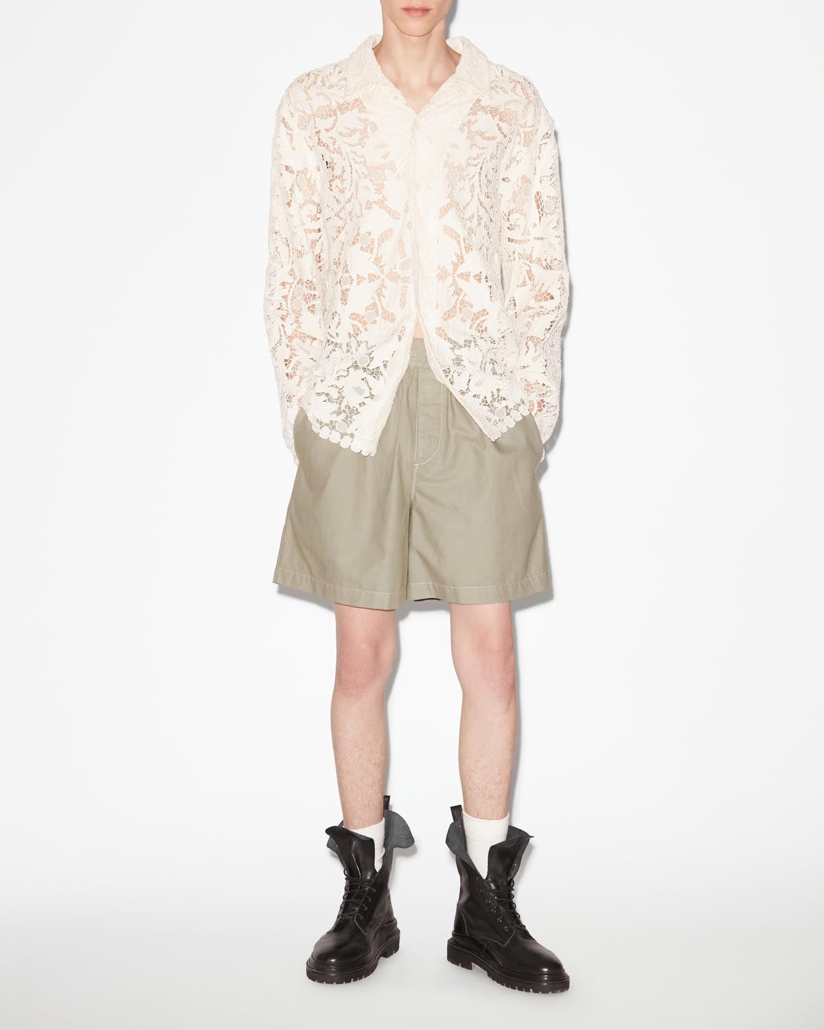 Vataya 면 소재의 쇼츠 - 카키색 옷감 - Man - 1