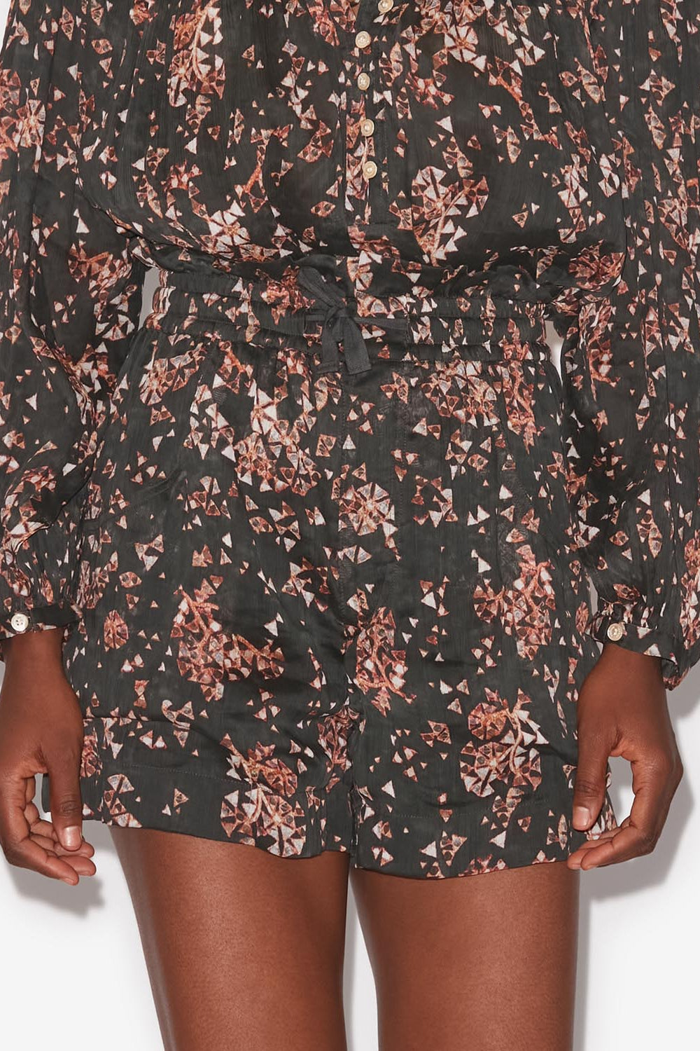 Short fluide en coton imprimé ceyane - Noir - Woman - 7