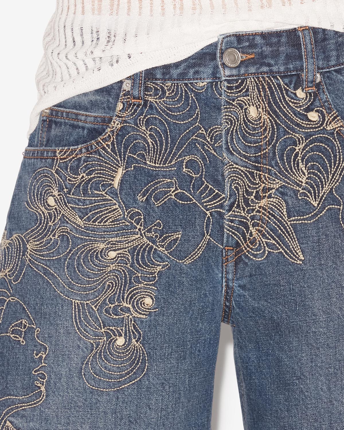 Jerryl 데님 소재의 자수 쇼츠 - 파란색 - Man - 2