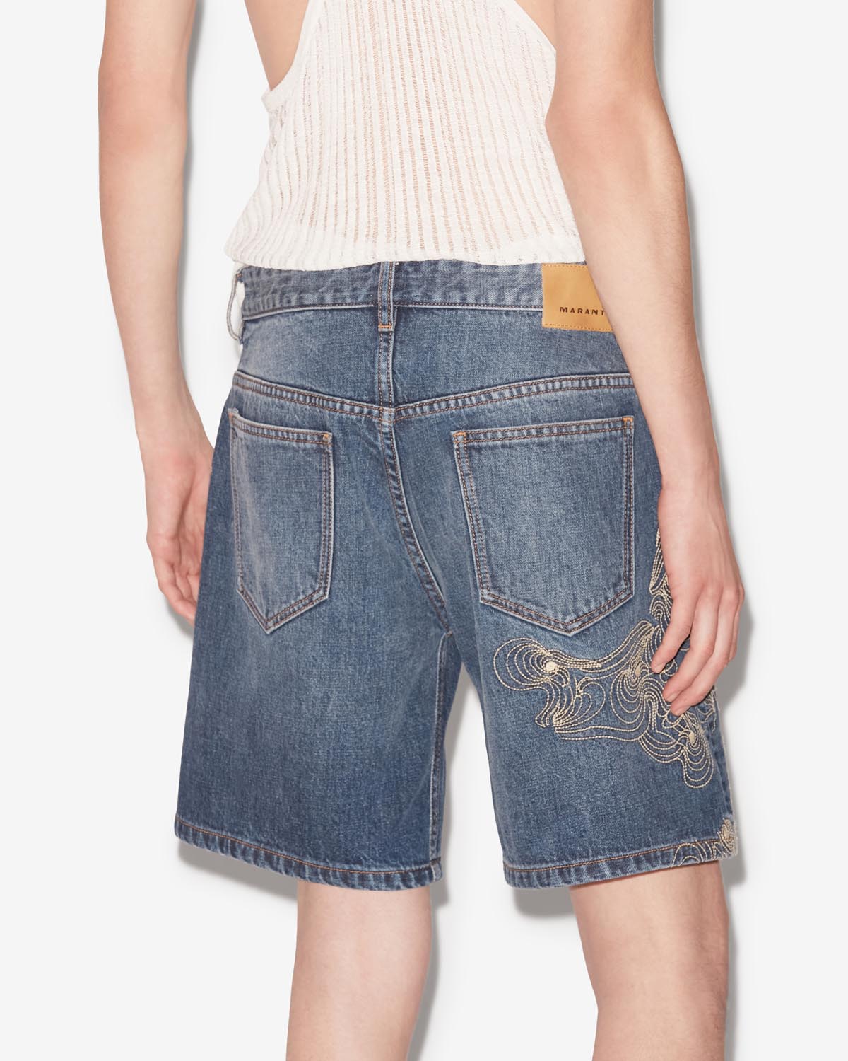 Jerryl 데님 소재의 자수 쇼츠 - 파란색 - Man - 4